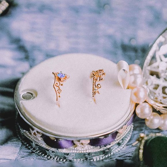 Rose Gold Vermeil Purple Tiara Crown Ring for her - Picture 4 of 10